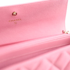 Chanel Boy Caviar Long Wallet Pink