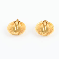 Chanel Vintage Round Clip On Earrings Costume Jewellery