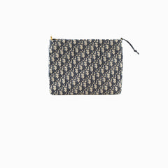 Christian Dior Oblique Clutch Bag Navy Blue