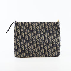 Christian Dior Oblique Clutch Bag Navy Blue