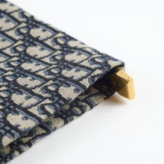 Christian Dior Oblique Clutch Bag Navy Blue
