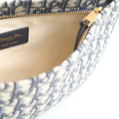 Christian Dior Oblique Clutch Bag Navy Blue