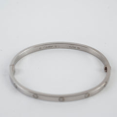Cartier Love Bracelet White Gold Small Model Size 16