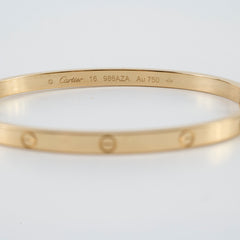 Cartier Love Bracelet SM 18k Yellow Gold size 16