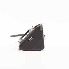 Prada Mini Triangle Crossbody saffiano Pouch Black