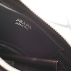 Prada Mini Triangle Crossbody saffiano Pouch Black