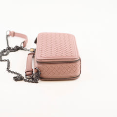 Bottega Veneta Intrecciato Double Zip Camera bag Dusty Pink