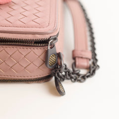 Bottega Veneta Intrecciato Double Zip Camera bag Dusty Pink