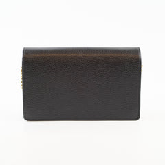 Gucci Marmont Wallet On Chain Grained Leather Black
