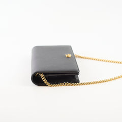 Gucci Marmont Wallet On Chain Grained Leather Black