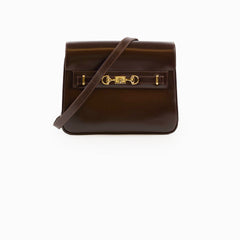 Gucci Vintage Horsebit Leather Bag Brown