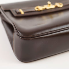 Gucci Vintage Horsebit Leather Bag Brown