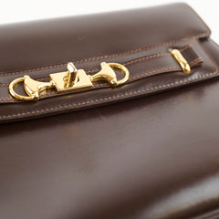 Gucci Vintage Horsebit Leather Bag Brown