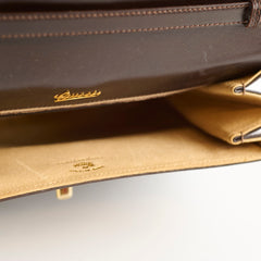 Gucci Vintage Horsebit Leather Bag Brown