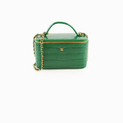 Chanel Small Vanity Case Green Crocodile-Embossed Calfskin (2026)