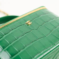 Chanel Small Vanity Case Green Crocodile-Embossed Calfskin (2026)