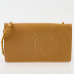 Chanel Vintage Timeless Wallet On Chain Caviar Beige 24K Gold