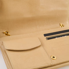 Chanel Vintage Timeless Wallet On Chain Caviar Beige 24K Gold