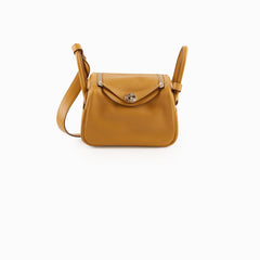 Hermes Mini Lindy Sesame Swift/ Blue Brume Verso Z Stamp