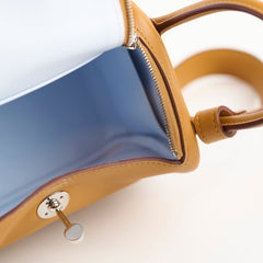 Hermes Mini Lindy Sesame Swift/ Blue Brume Verso Z Stamp