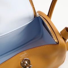 Hermes Mini Lindy Sesame Swift/ Blue Brume Verso Z Stamp