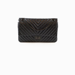 Chanel So Black Reissue 2.55 Flap Chevron Lambskin