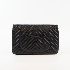 Chanel So Black Reissue 2.55 Flap Chevron Lambskin