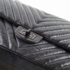 Chanel So Black Reissue 2.55 Flap Chevron Lambskin