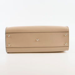 Fendi Medium Peekaboo I See U Braided Handle Calfskin Dove Grey