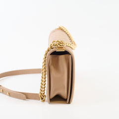 Chanel New Medium Boy Quilted Caviar Dark Beige (Series 27)