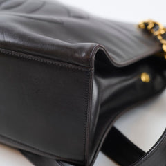 Chanel Vintage CC Chain Tote Lambskin Black 24k Gold