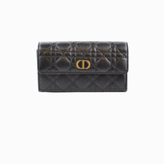 Christian Dior Caro Orchid Long Wallet Black