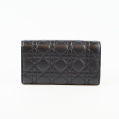 Christian Dior Caro Orchid Long Wallet Black