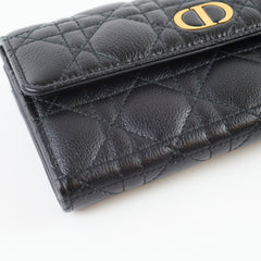 Christian Dior Caro Orchid Long Wallet Black