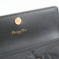 Christian Dior Caro Orchid Long Wallet Black