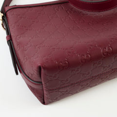Gucci Medium GG Emblem Shoulder Bag Burgundy