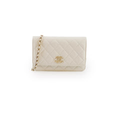 Chanel Wallet on Chain WOC White Caviar Microchip