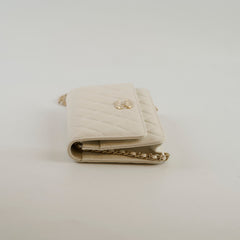 Chanel Wallet on Chain WOC White Caviar Microchip