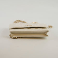 Chanel Wallet on Chain WOC White Caviar Microchip