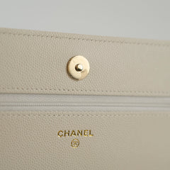 Chanel Wallet on Chain WOC White Caviar Microchip
