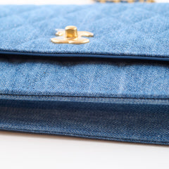 Chanel Denim WOC Wallet On Chain  Pearl Crush Microchip