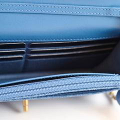 Chanel Denim WOC Wallet On Chain  Pearl Crush Microchip