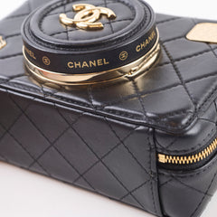 Chanel Coco Clip Camera Bag Quilted Lambskin Black Microchip
