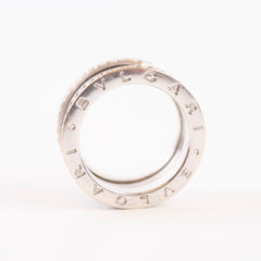Bvlgari B Zero 1 4 Bands Ring 18K White Gold Pavé Diamond Size 57