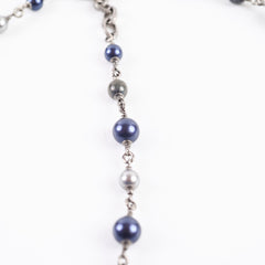 Chanel CC Beaded Crystal Double Strand Necklace