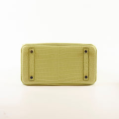 Hermes Birkin 25 Crocodile Porosus Jaune Bourge - Z Stamp