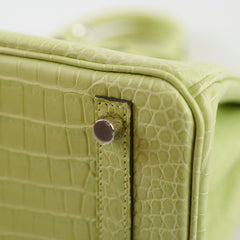 Hermes Birkin 25 Crocodile Porosus Jaune Bourge - Z Stamp