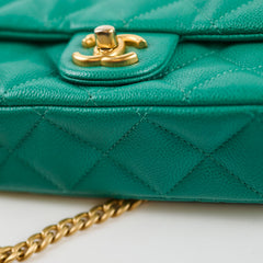 Chanel Mini Sweetheart Flap Green Caviar