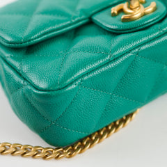 Chanel Mini Sweetheart Flap Green Caviar