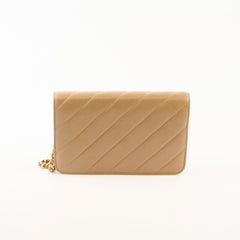 Chanel Light Brown Lambskin Wallet On Chain WOC 21 Series